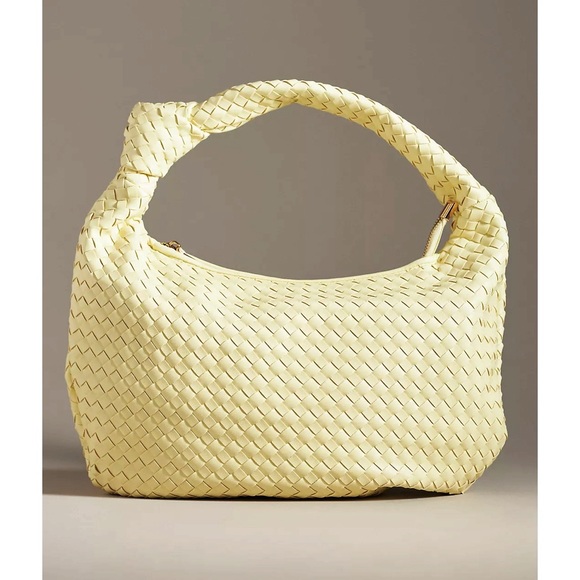 Anthropologie Handbags - Anthropologie Woven Hobo Bag in Pale Yellow